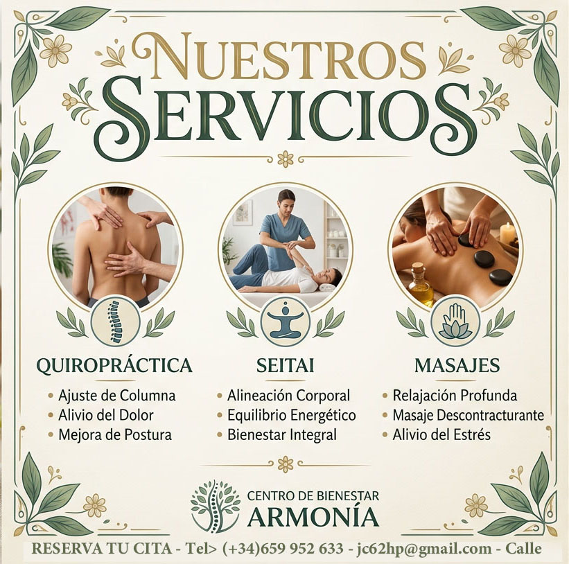 Imagen gráfica de los Servicios de Vitality Quiropráctica.